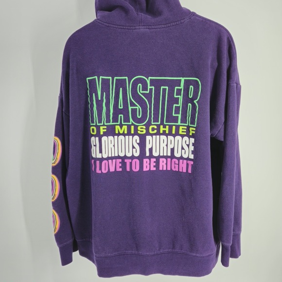 Marvel Loki Master of Mischief Disney Purple Pullover Hoodie Size XL - Picture 4 of 8